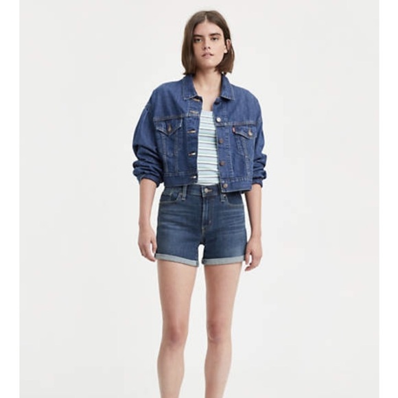 LEVI'S Sculpt Hypersoft Original Style Mid Length Denim Stretch Jean Shorts - Picture 3 of 12